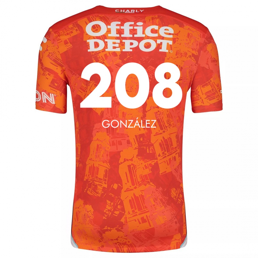 Mann Osvaldo González #208 Oransje Hvit Bortetrøye Drakt Trøye 2024/25 Skjorter T-Skjorte