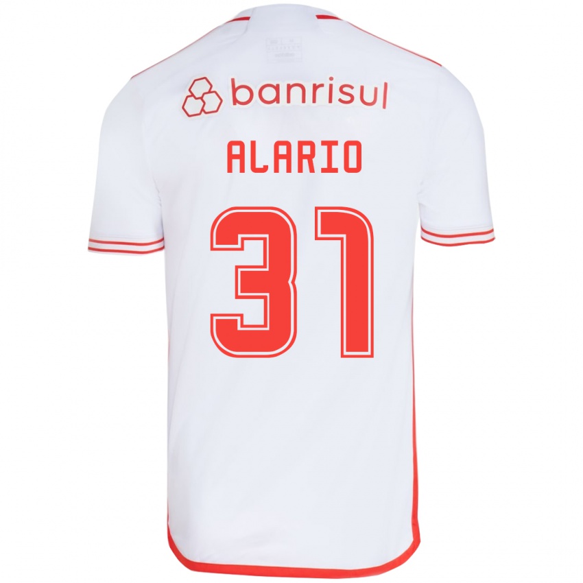 Mann Lucas Alario #31 Hvit Rød Bortetrøye Drakt Trøye 2024/25 Skjorter T-Skjorte