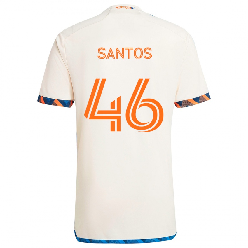 Dame Guilherme Santos #46 Hvit Oransje Bortetrøye Drakt Trøye 2024/25 Skjorter T-Skjorte