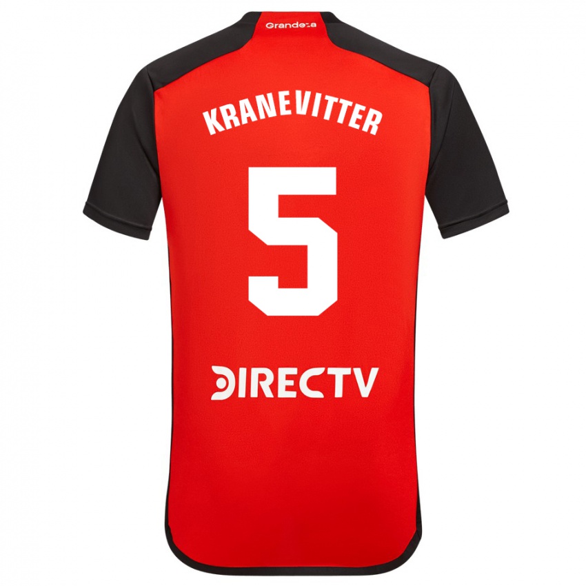 Dame Matías Kranevitter #5 Rød Svart Hvit Bortetrøye Drakt Trøye 2024/25 Skjorter T-Skjorte