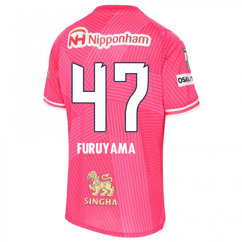 Barn Kengo Furuyama #47 Rosa Hvit Hjemmetrøye Drakt Trøye 2024/25 Skjorter T-Skjorte