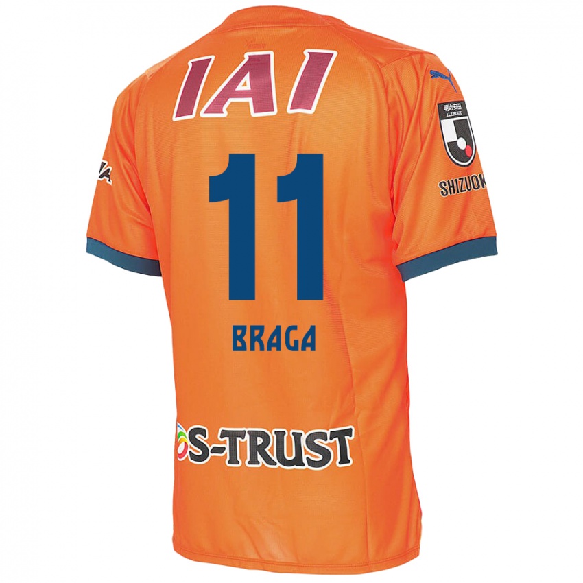 Barn Lucas Braga #11 Orange Blue Hjemmetrøye Drakt Trøye 2024/25 Skjorter T-Skjorte