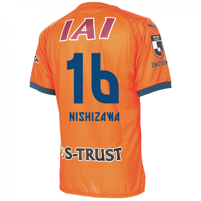 Barn Kenta Nishizawa #16 Orange Blue Hjemmetrøye Drakt Trøye 2024/25 Skjorter T-Skjorte