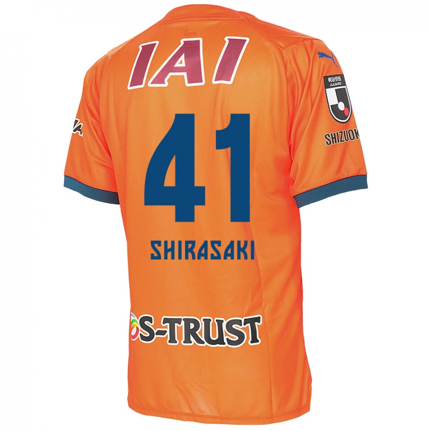 Barn Ryohei Shirasaki #41 Orange Blue Hjemmetrøye Drakt Trøye 2024/25 Skjorter T-Skjorte