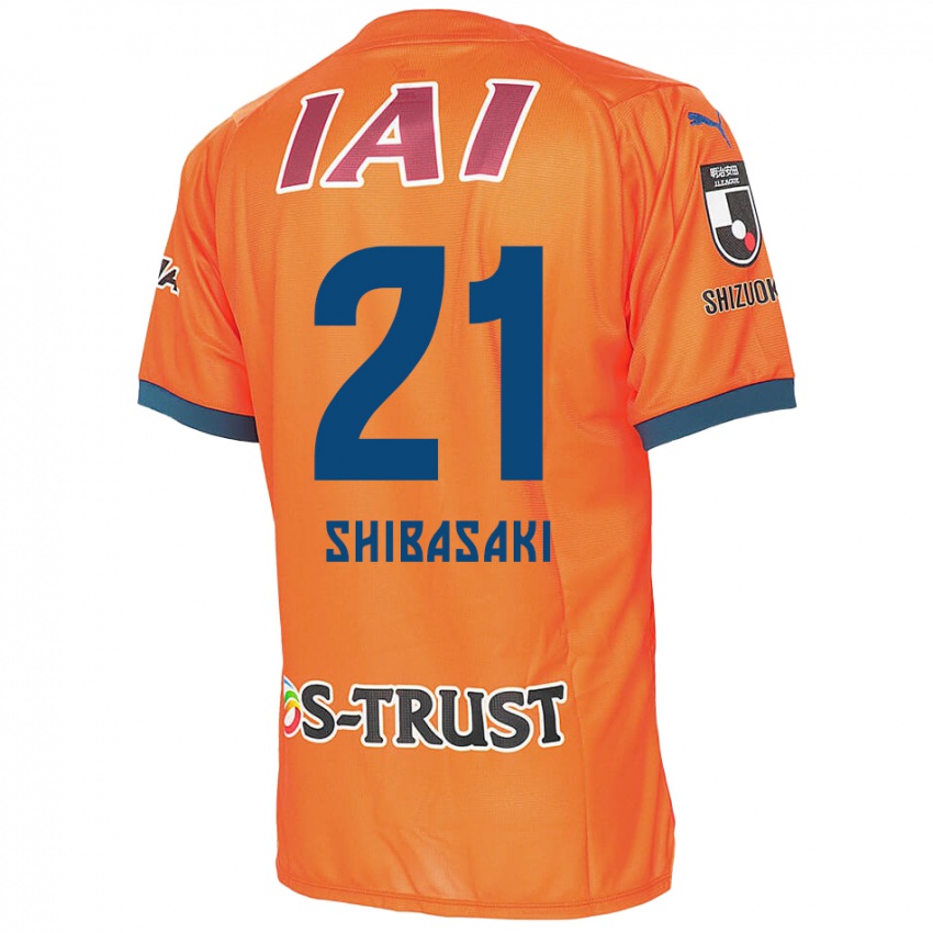 Barn Kaito Shibasaki #21 Orange Blue Hjemmetrøye Drakt Trøye 2024/25 Skjorter T-Skjorte