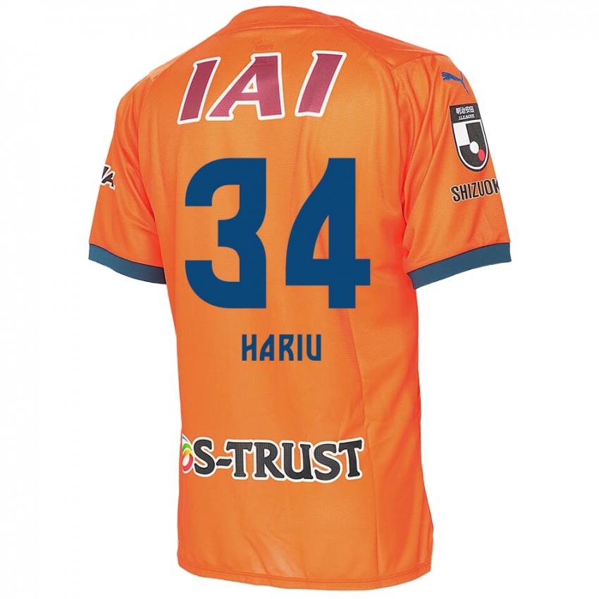 Barn Ryota Hariu #34 Orange Blue Hjemmetrøye Drakt Trøye 2024/25 Skjorter T-Skjorte