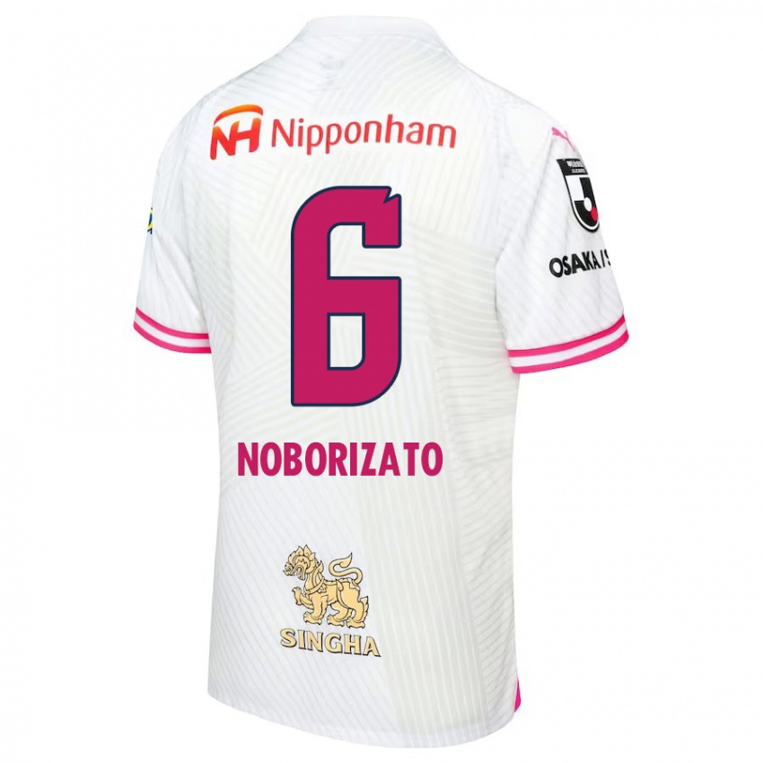 Barn Kyohei Noborizato #6 Hvit Rosa Bortetrøye Drakt Trøye 2024/25 Skjorter T-Skjorte