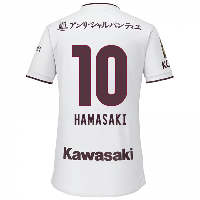 Barn Kento Hamasaki #10 Hvit Rød Bortetrøye Drakt Trøye 2024/25 Skjorter T-Skjorte