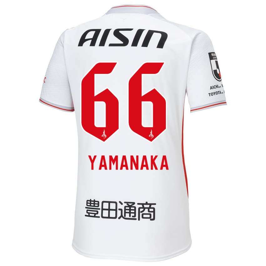 Barn Ryosuke Yamanaka #66 Hvit Gul Rød Bortetrøye Drakt Trøye 2024/25 Skjorter T-Skjorte