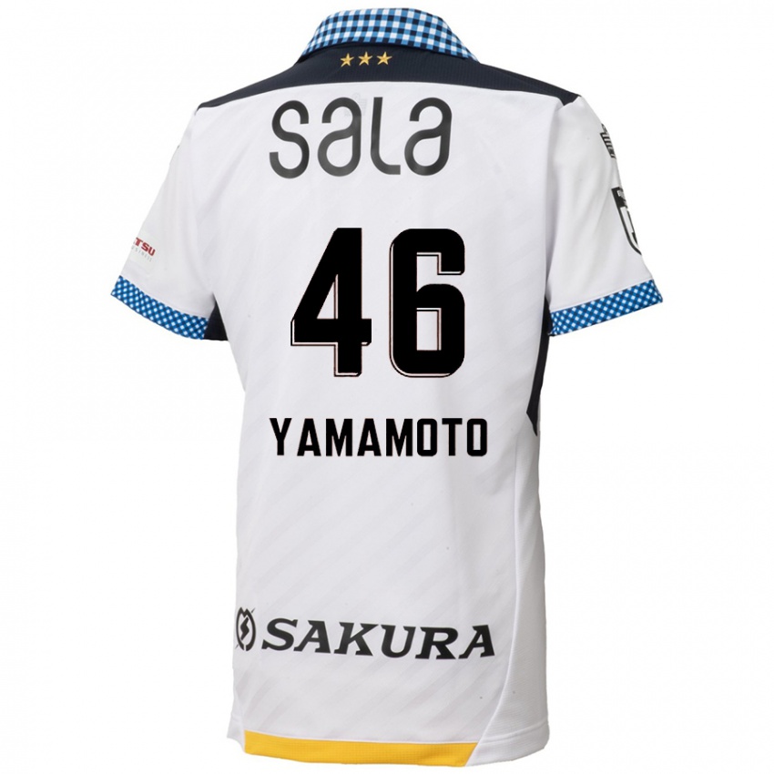 Barn Shota Yamamoto #46 Hvit Svart Bortetrøye Drakt Trøye 2024/25 Skjorter T-Skjorte