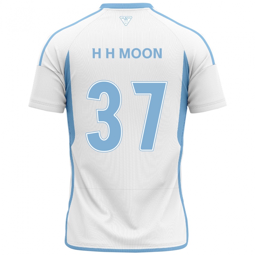 Barn Hyeon-Ho Moon #37 Hvit Blå Bortetrøye Drakt Trøye 2024/25 Skjorter T-Skjorte