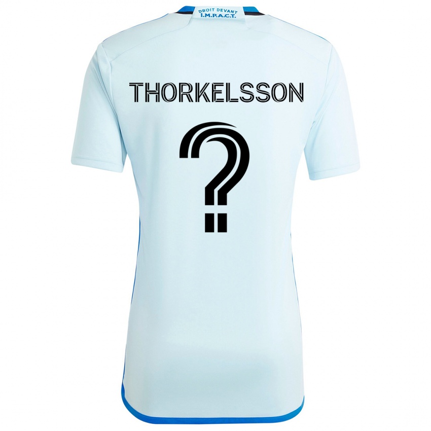 Barn Róbert Orri Thorkelsson #0 Isblå Bortetrøye Drakt Trøye 2024/25 Skjorter T-Skjorte