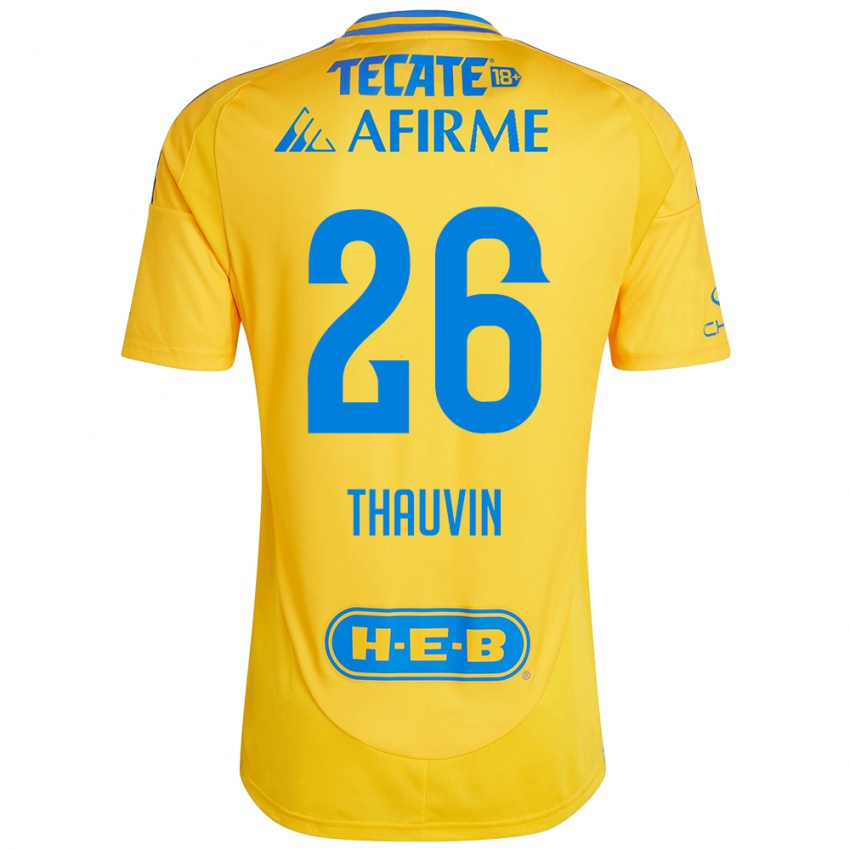 Mann Florian Thauvin #26 Gull Gul Hjemmetrøye Drakt Trøye 2024/25 Skjorter T-Skjorte