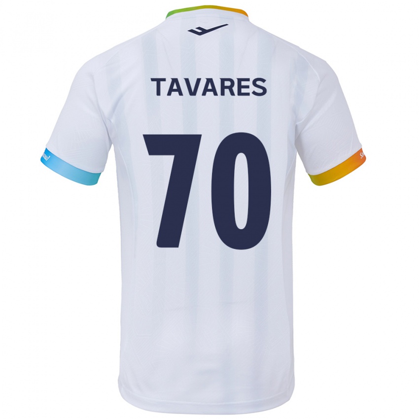 Mann Ronaldo Tavares #70 Hvit Blå Bortetrøye Drakt Trøye 2024/25 Skjorter T-Skjorte