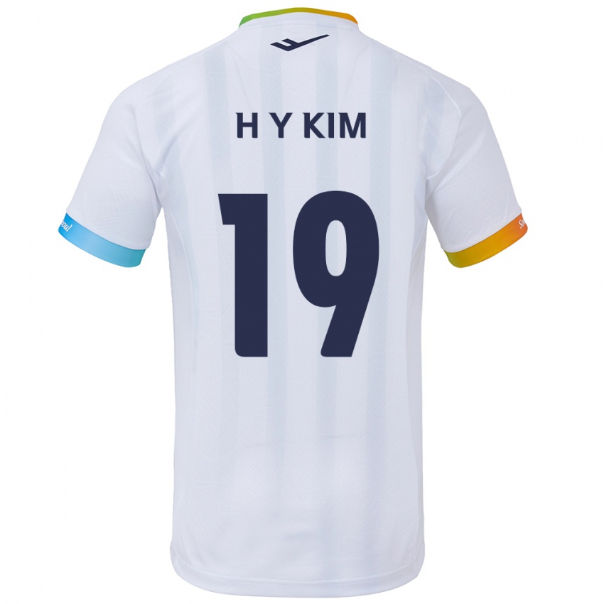 Mann Yong-Hyuk Kim #19 Hvit Blå Bortetrøye Drakt Trøye 2024/25 Skjorter T-Skjorte