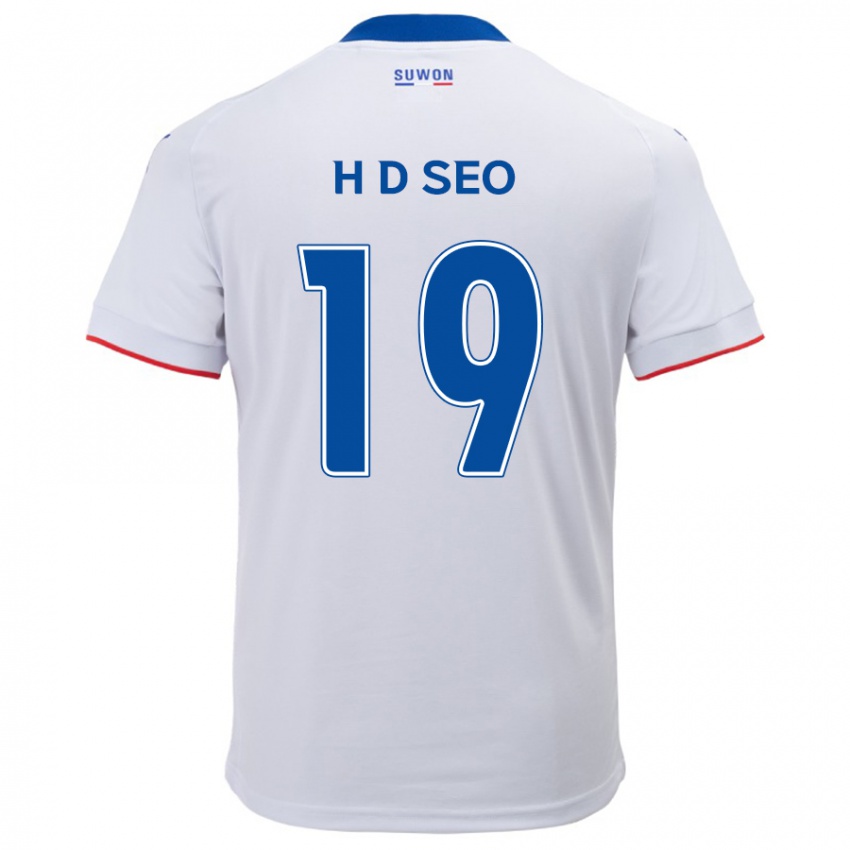 Mann Dong-Han Seo #19 Hvit Blå Bortetrøye Drakt Trøye 2024/25 Skjorter T-Skjorte