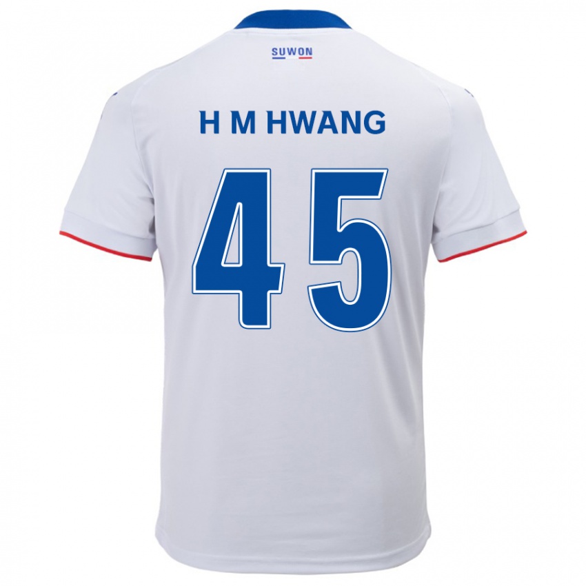 Mann Myung-Hyun Hwang #45 Hvit Blå Bortetrøye Drakt Trøye 2024/25 Skjorter T-Skjorte