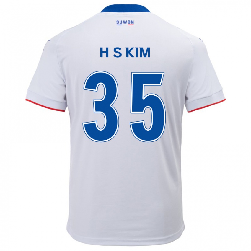 Mann Seung-Hyun Kim #35 Hvit Blå Bortetrøye Drakt Trøye 2024/25 Skjorter T-Skjorte