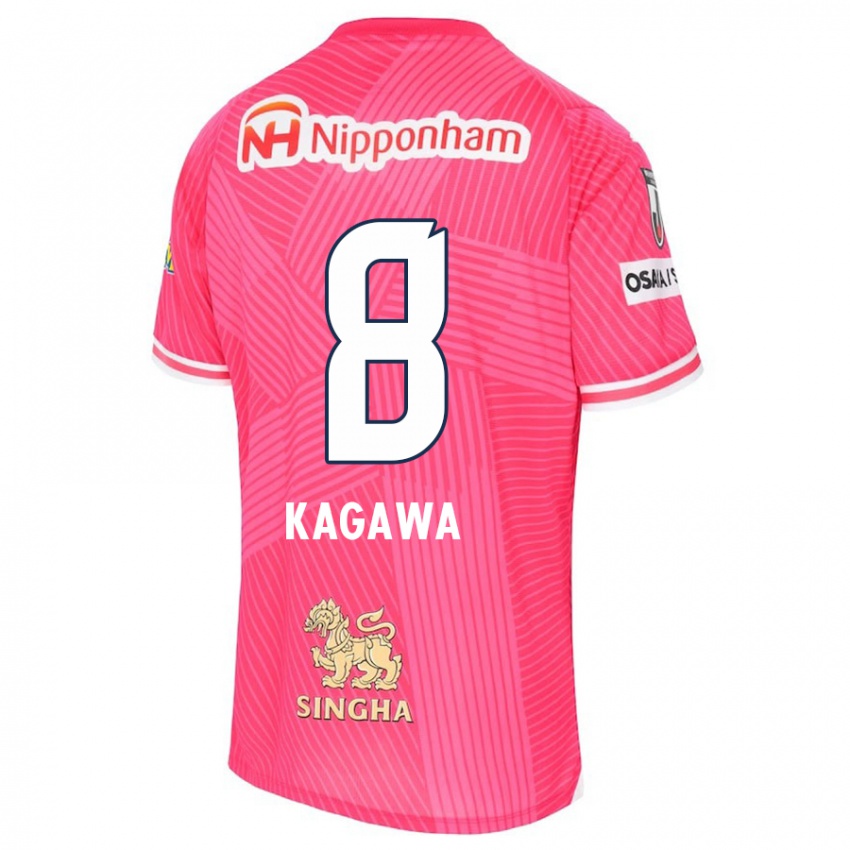 Dame Shinji Kagawa #8 Rosa Hvit Hjemmetrøye Drakt Trøye 2024/25 Skjorter T-Skjorte