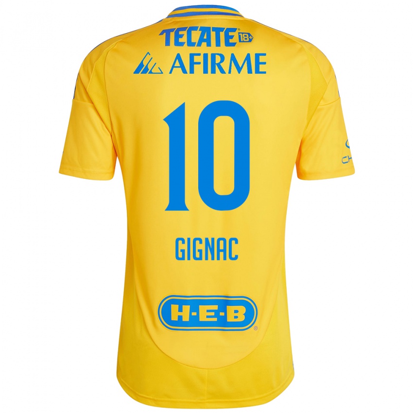 Dame Andre-Pierre Gignac #10 Gull Gul Hjemmetrøye Drakt Trøye 2024/25 Skjorter T-Skjorte