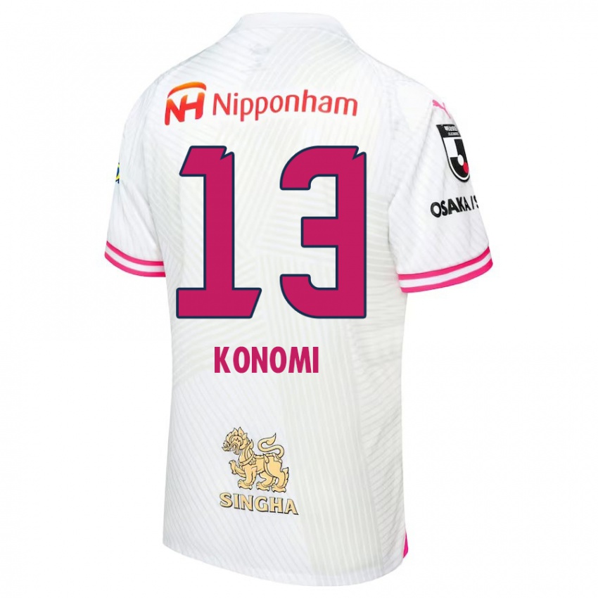 Dame Kaito Konomi #13 Hvit Rosa Bortetrøye Drakt Trøye 2024/25 Skjorter T-Skjorte