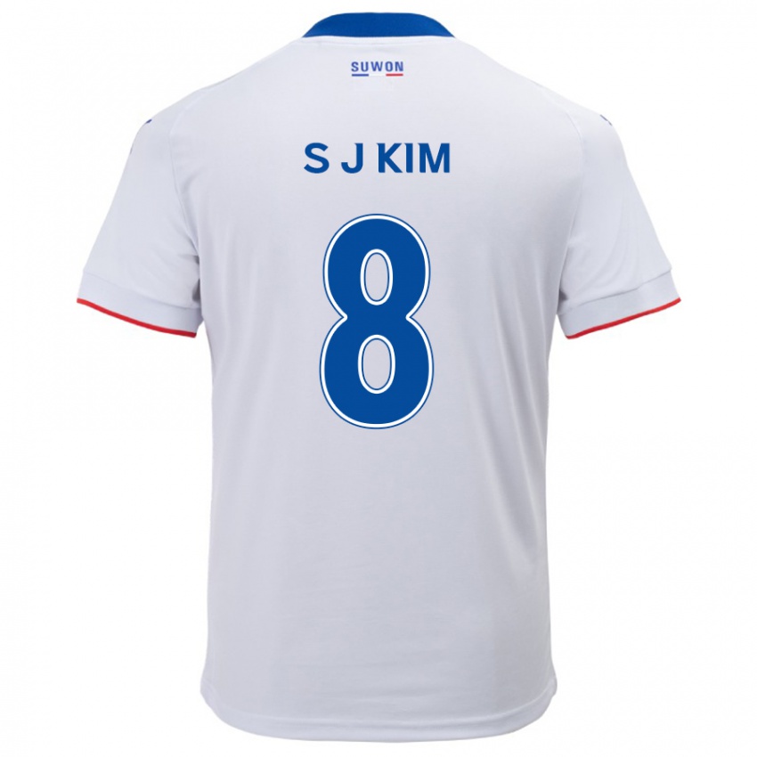 Dame Ji-Sung Kim #8 Hvit Blå Bortetrøye Drakt Trøye 2024/25 Skjorter T-Skjorte