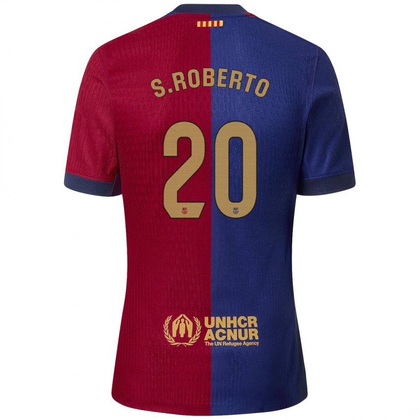 Barn Sergi Roberto #20 Blå Rød Hjemmetrøye Drakt Trøye 2024/25 Skjorter T-Skjorte