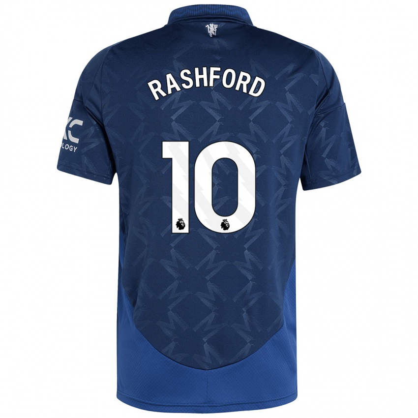 Barn Marcus Rashford #10 Indigo Bortetrøye Drakt Trøye 2024/25 Skjorter T-Skjorte