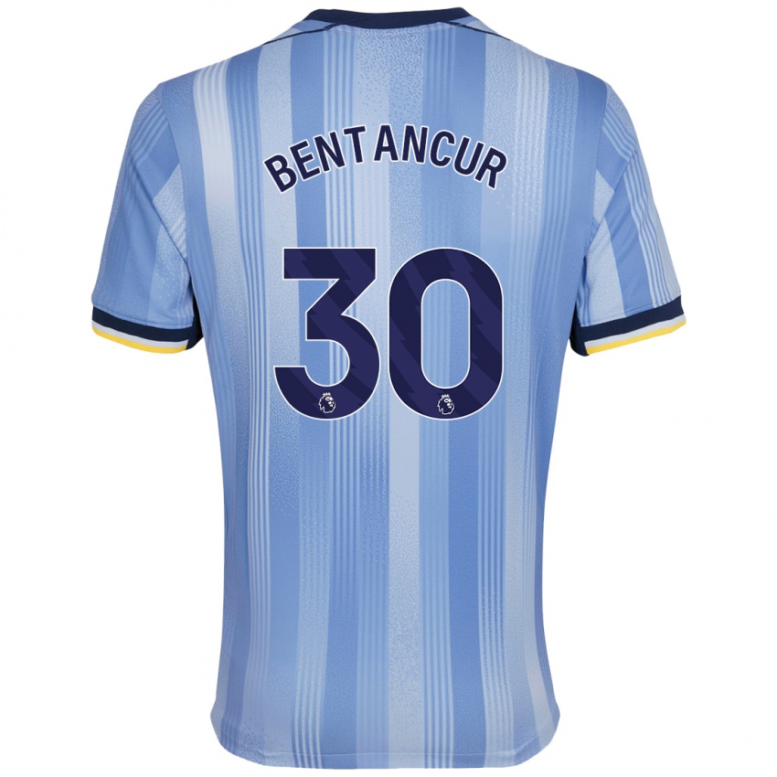 Barn Rodrigo Bentancur #30 Lyseblått Bortetrøye Drakt Trøye 2024/25 Skjorter T-Skjorte