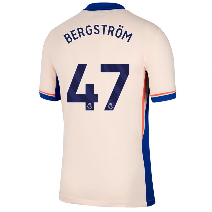 Barn Lucas Bergström #47 Lys Beige Bortetrøye Drakt Trøye 2024/25 Skjorter T-Skjorte