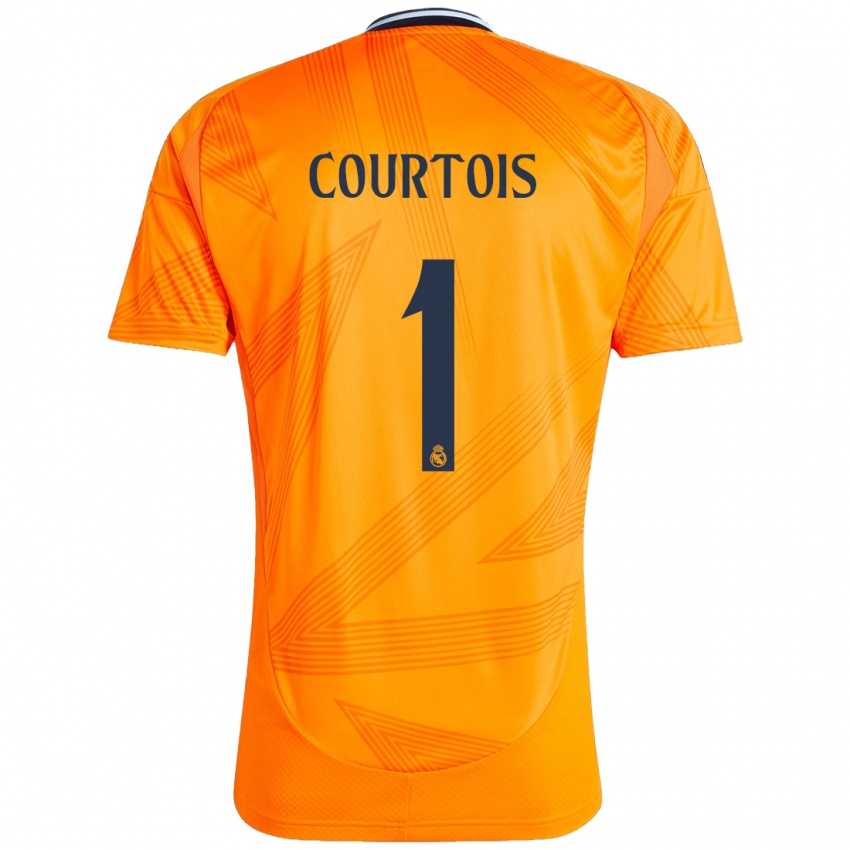 Barn Thibaut Courtois #1 Oransje Bortetrøye Drakt Trøye 2024/25 Skjorter T-Skjorte