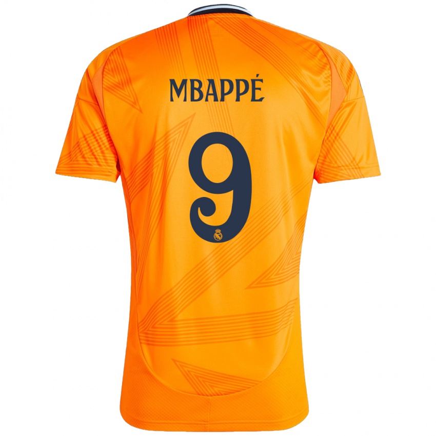 Barn Kylian Mbappe #9 Oransje Bortetrøye Drakt Trøye 2024/25 Skjorter T-Skjorte