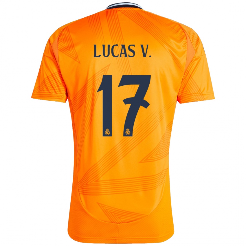 Barn Lucas Vazquez #17 Oransje Bortetrøye Drakt Trøye 2024/25 Skjorter T-Skjorte