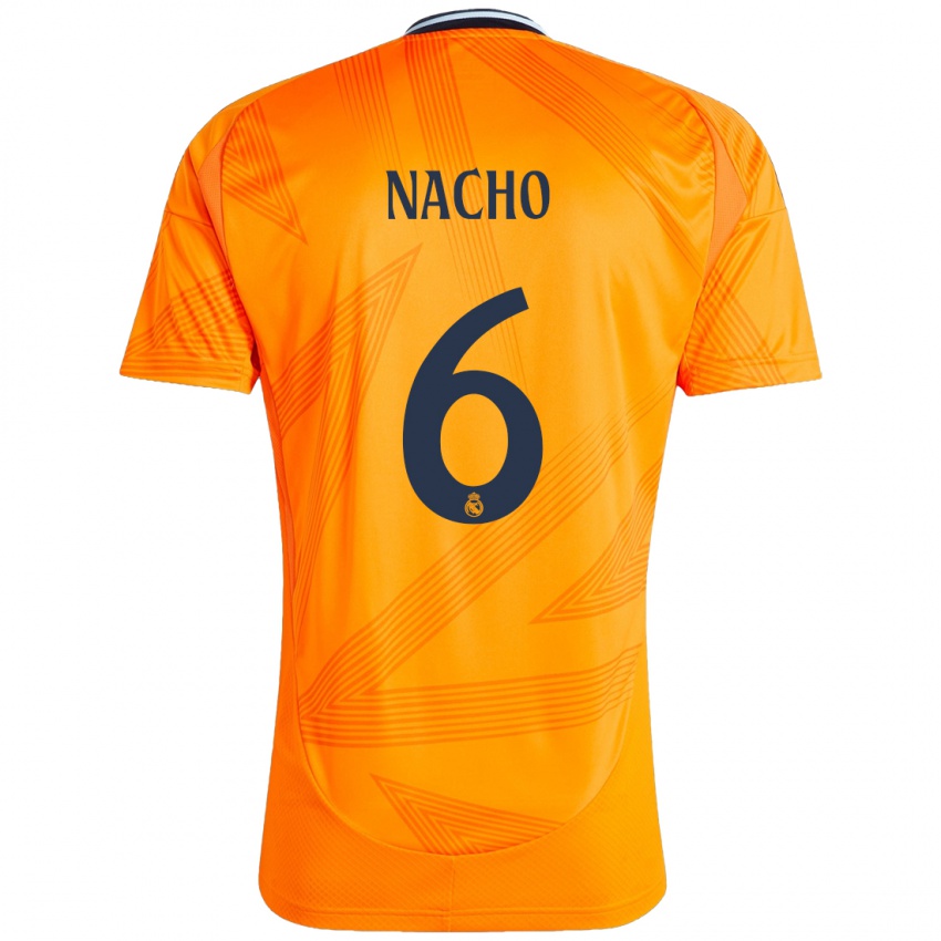 Barn Nacho Fernandez #6 Oransje Bortetrøye Drakt Trøye 2024/25 Skjorter T-Skjorte