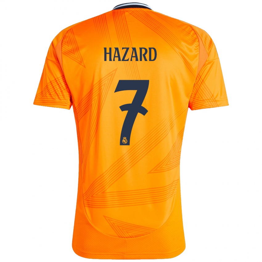 Barn Eden Hazard #7 Oransje Bortetrøye Drakt Trøye 2024/25 Skjorter T-Skjorte