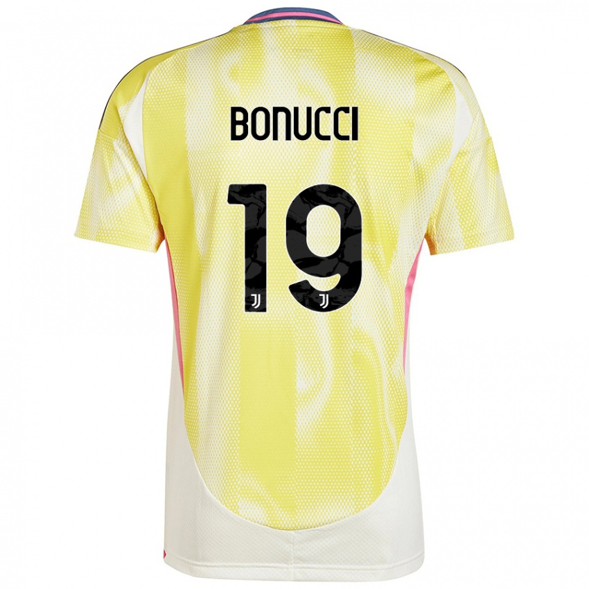 Barn Leonardo Bonucci #19 Solgul Bortetrøye Drakt Trøye 2024/25 Skjorter T-Skjorte