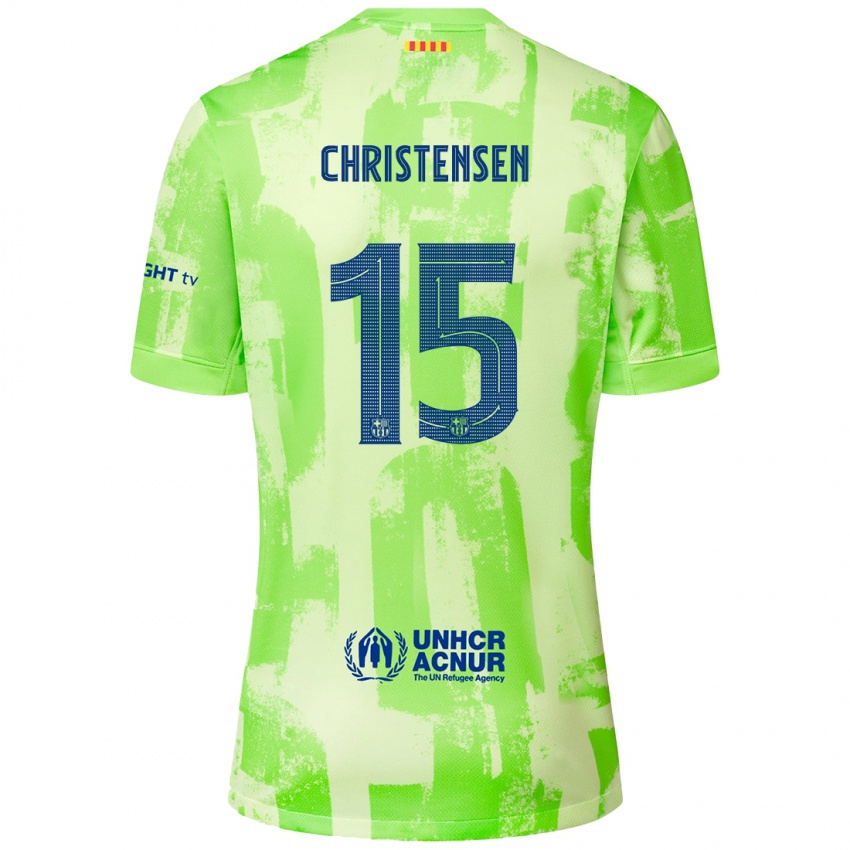 Barn Andreas Christensen #15 Lime Tredje Sett Drakt Trøye 2024/25 Skjorter T-Skjorte