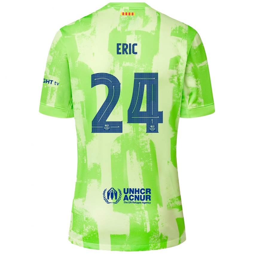 Barn Eric Garcia #24 Lime Tredje Sett Drakt Trøye 2024/25 Skjorter T-Skjorte