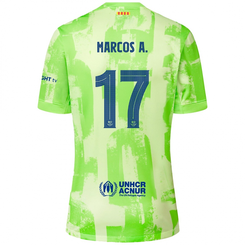 Barn Marcos Alonso #17 Lime Tredje Sett Drakt Trøye 2024/25 Skjorter T-Skjorte