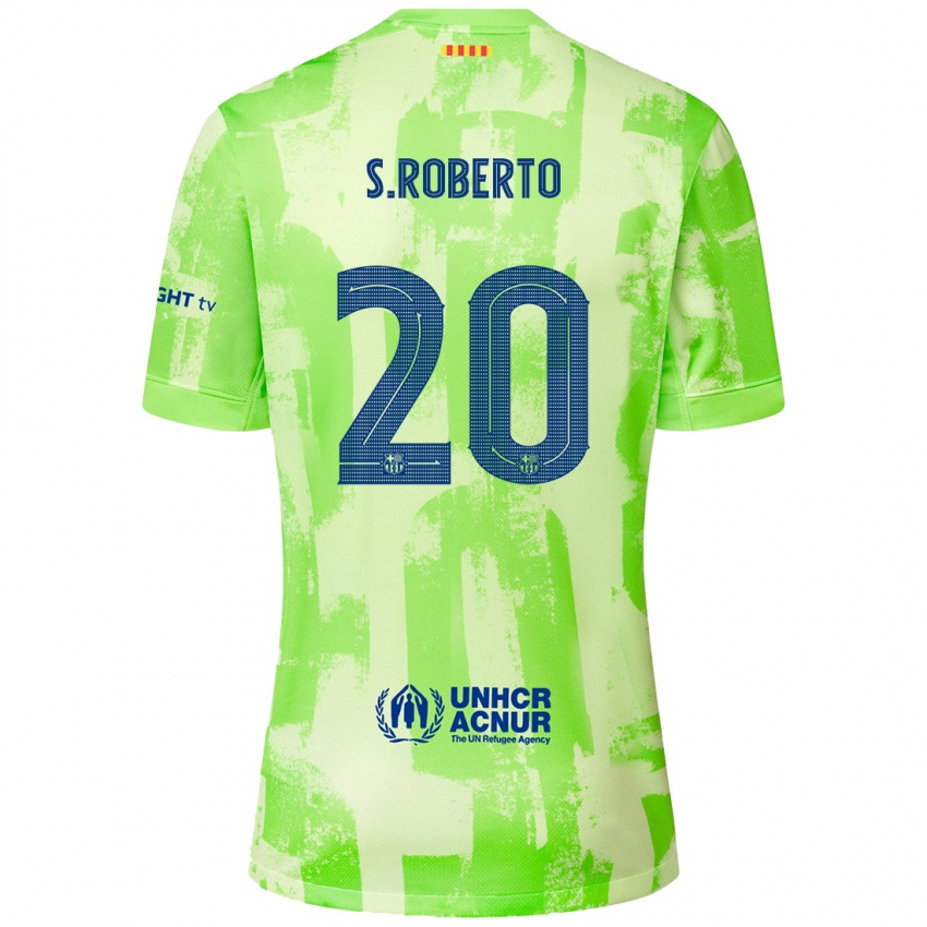 Barn Sergi Roberto #20 Lime Tredje Sett Drakt Trøye 2024/25 Skjorter T-Skjorte