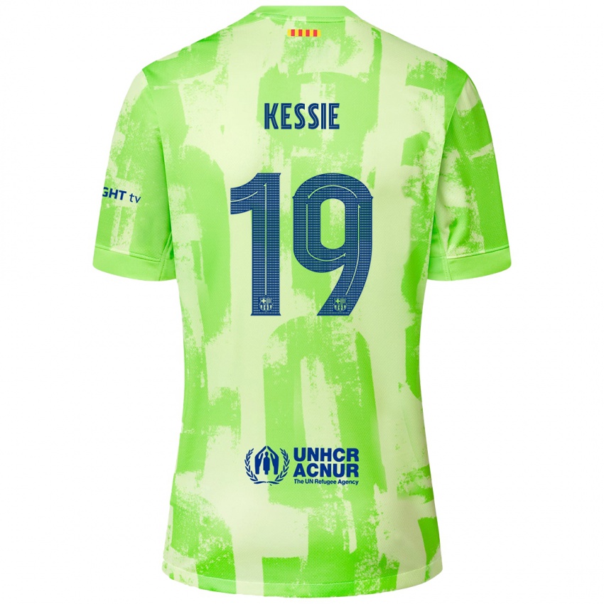 Barn Franck Kessie #19 Lime Tredje Sett Drakt Trøye 2024/25 Skjorter T-Skjorte