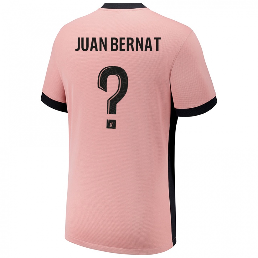 Barn Juan Bernat #0 Rust Rosa Tredje Sett Drakt Trøye 2024/25 Skjorter T-Skjorte