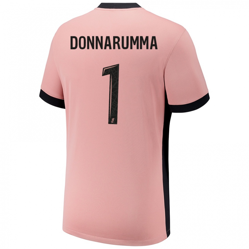 Barn Gianluigi Donnarumma #1 Rust Rosa Tredje Sett Drakt Trøye 2024/25 Skjorter T-Skjorte