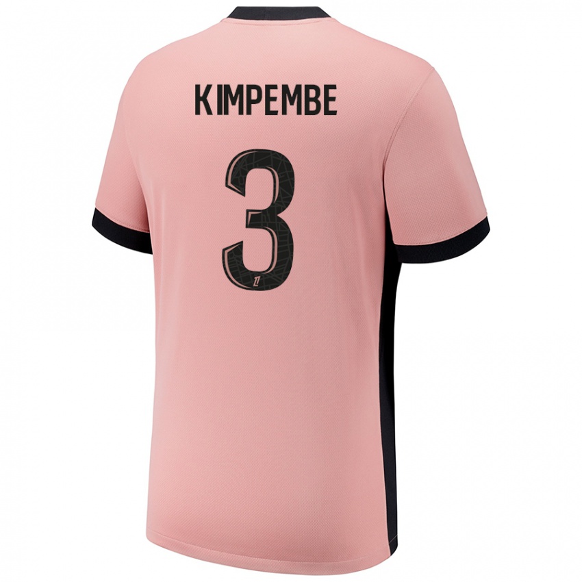 Barn Presnel Kimpembe #3 Rust Rosa Tredje Sett Drakt Trøye 2024/25 Skjorter T-Skjorte