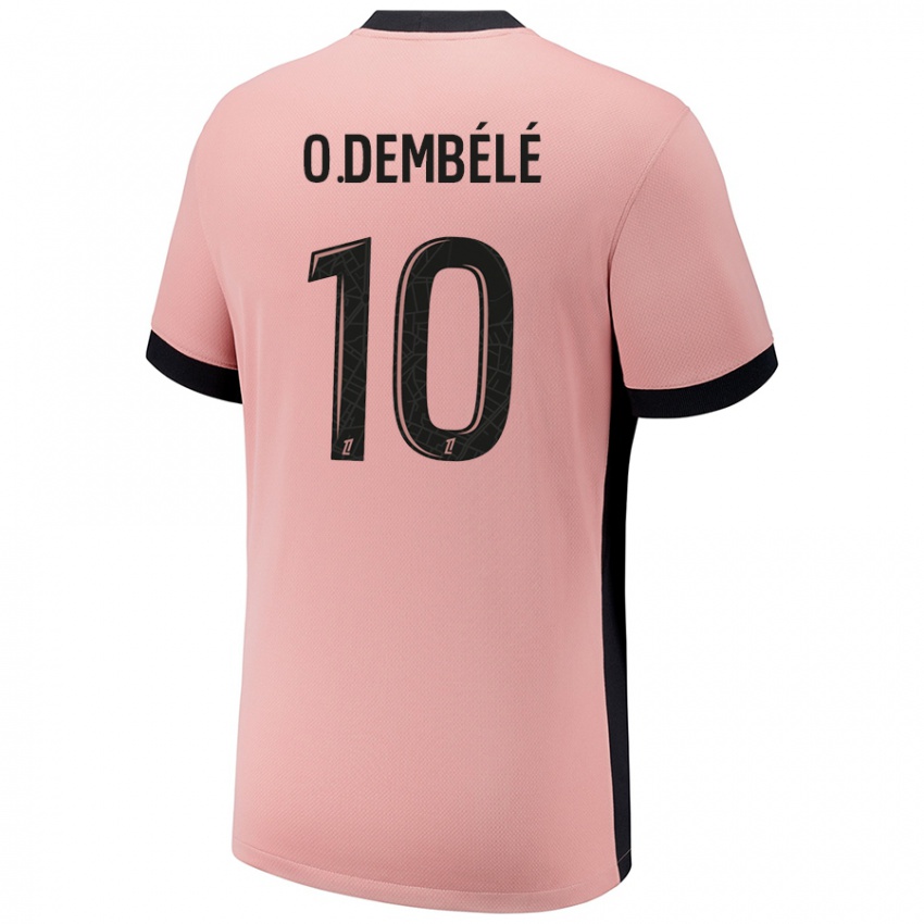 Barn Ousmane Dembele #10 Rust Rosa Tredje Sett Drakt Trøye 2024/25 Skjorter T-Skjorte