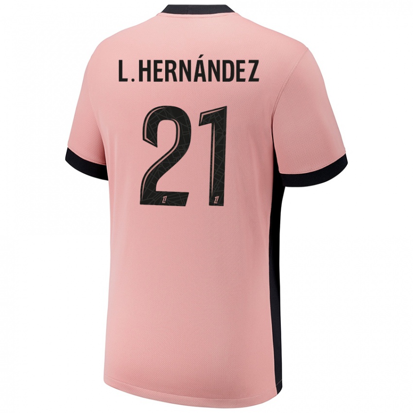 Barn Lucas Hernandez #21 Rust Rosa Tredje Sett Drakt Trøye 2024/25 Skjorter T-Skjorte