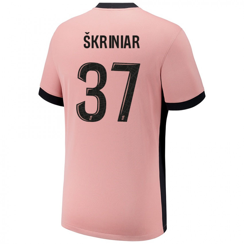 Barn Milan Skriniar #37 Rust Rosa Tredje Sett Drakt Trøye 2024/25 Skjorter T-Skjorte