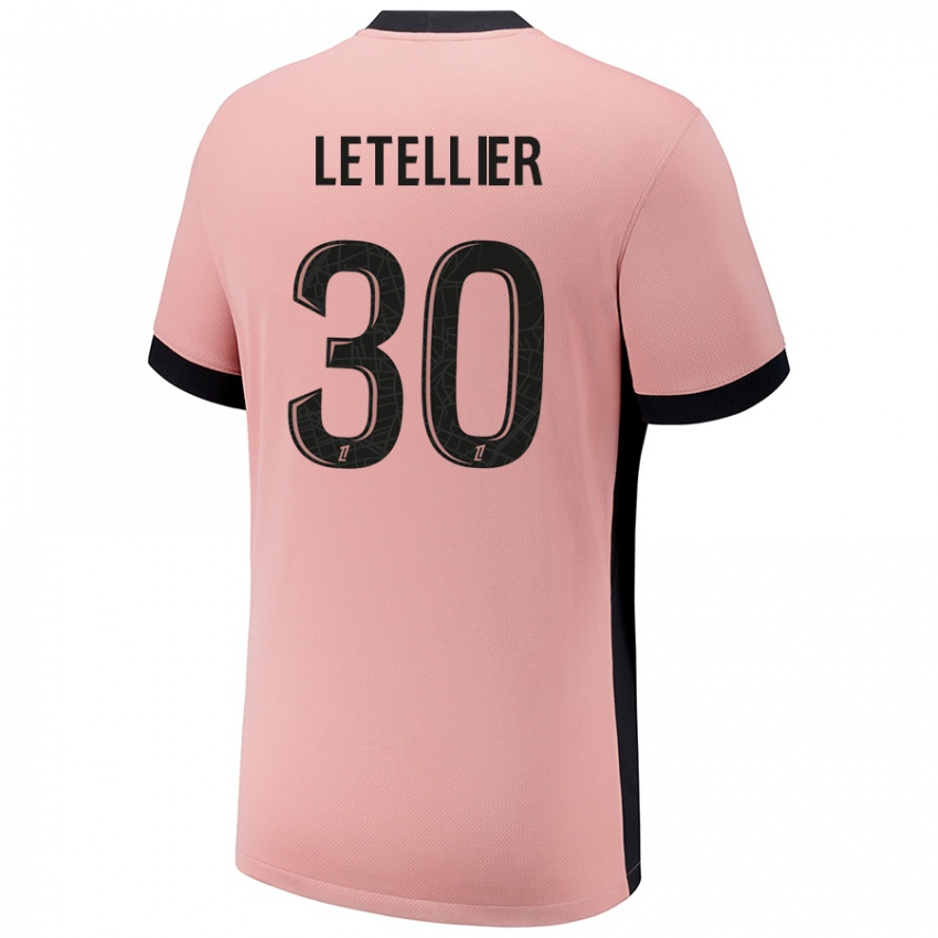 Barn Alexandre Letellier #30 Rust Rosa Tredje Sett Drakt Trøye 2024/25 Skjorter T-Skjorte