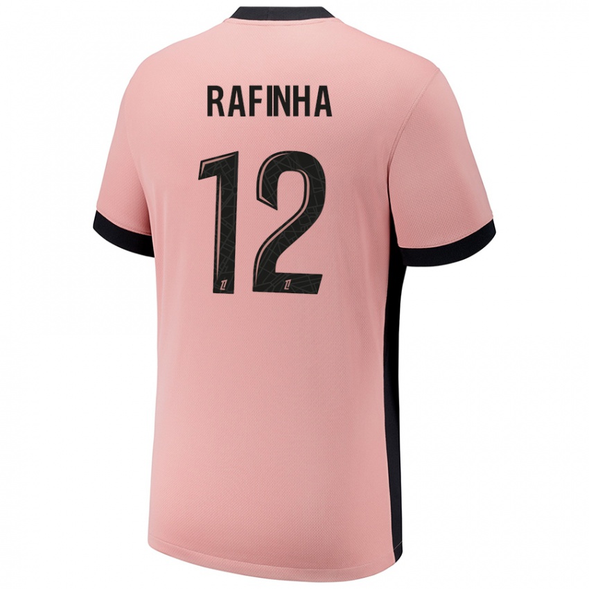 Barn Rafinha #12 Rust Rosa Tredje Sett Drakt Trøye 2024/25 Skjorter T-Skjorte