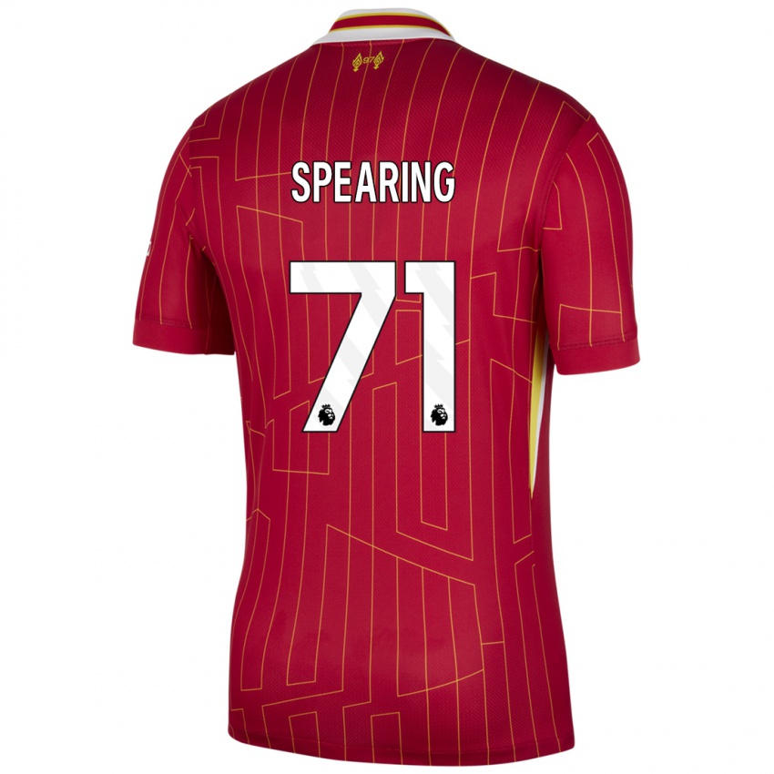 Mann Jay Spearing #71 Rød Gul Hvit Hjemmetrøye Drakt Trøye 2024/25 Skjorter T-Skjorte